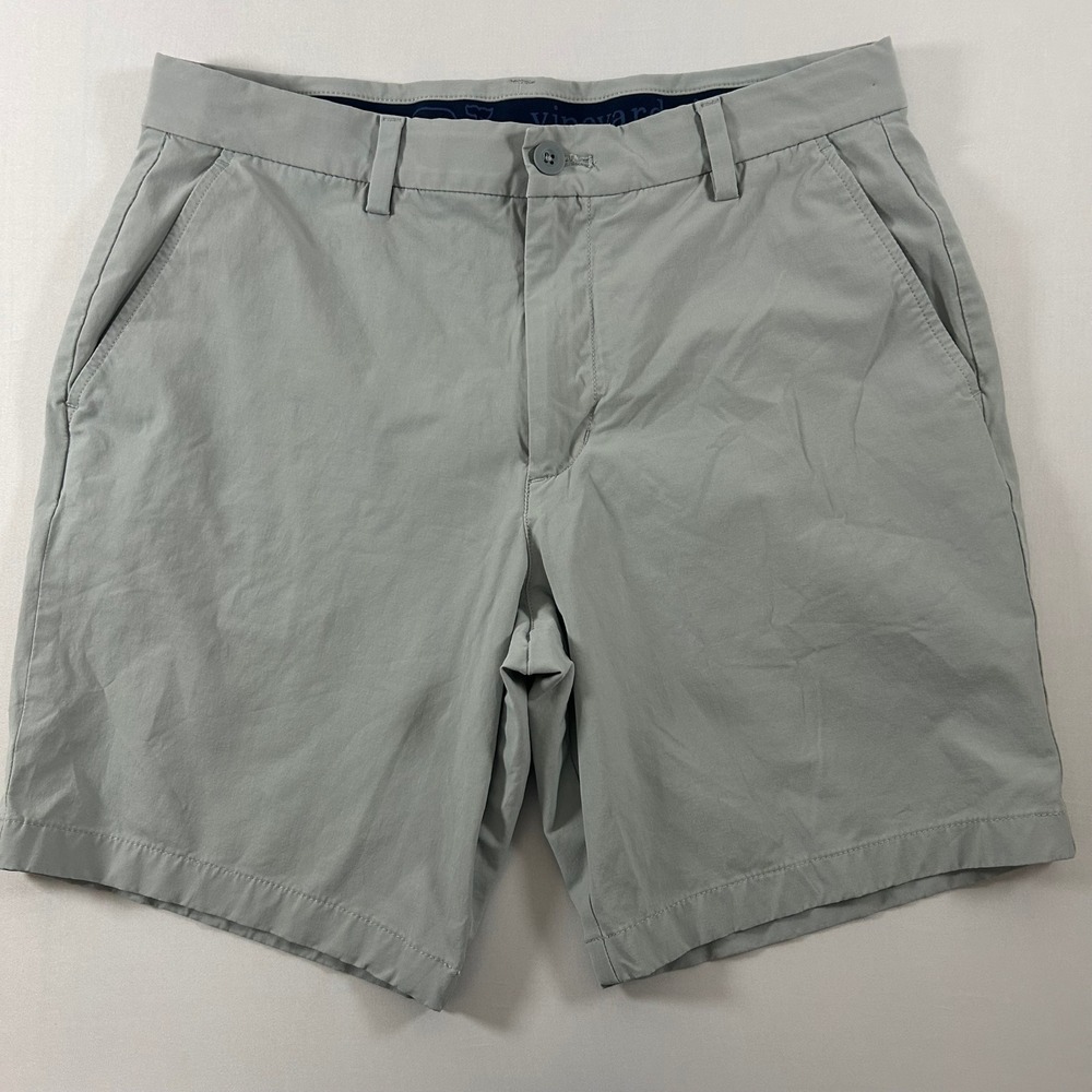 Vineyard Vines Performance Shorts Men 32 Green Grey Stretch Golf Chino Lot of 2 - Picture 9 of 16